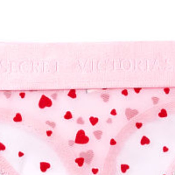Hearts 💗Thong VS NWT Mesh Flocked Thong Valentine - Picture 11 of 16